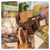 Large Lot of Vintage Art & Wood Crafting Large Lot of Vintage Art & Wood Crafting