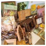 Large Lot of Vintage Art & Wood Crafting