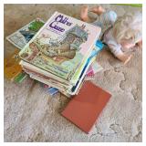 Lot of Vintage Childrens Books w/ Crawling Doll Lot of Vintage Childrens Books w/ Crawling Doll