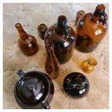 Lot of Vintage Brown Bottles & Jugs