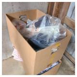Two Boxes of Vintage Sewing Fabric Two Boxes of Vintage Sewing Fabric