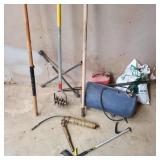 Lot w/ Air Tank, Tire Tool, Pruning Saw Lot w/ Air Tank, Tire Tool, Pruning Saw