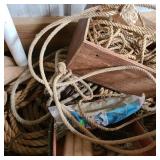 Large Misc. Lot w/ Old Rope & Table Legs Large Misc. Lot w/ Old Rope & Table Legs