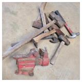 Pile of Hammers w/ Craftsman Vice Pile of Hammers w/ Craftsman Vice