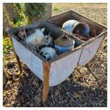 Old Double Basin Wash Tub & Contents