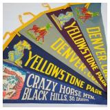 Lot of  Vintage Pennants w/ Denver & Yellowstone