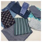 Lot of Blue Palette Fabric w/ Denim