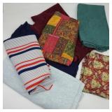 Lot of Vintage Fabric w/ Blue & Red Stripes Lot of Vintage Fabric w/ Blue & Red Stripes