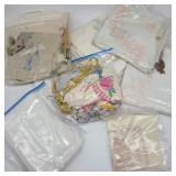 Lot of Cross Stitch & Fabric Lot of Cross Stitch & Fabric