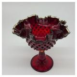 Vintage Fenton Red Hobnail Compote Vintage Fenton Red Hobnail Compote