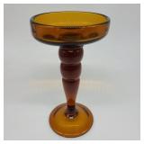 Vintage Amber Glass Candle Holder