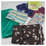 Bundle of Vintage Fabric w/ Leaves & Ships Bundle of Vintage Fabric w/ Leaves & Ships