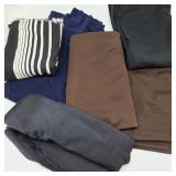 Large Bundle of Black, Blue, & Brown Fabric