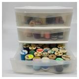 Three Drawer Organizer Full of Vintage Thread Three Drawer Organizer Full of Vintage Thread