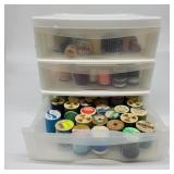 Three Drawer Organizer Full of Vintage Thread