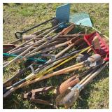 Larde Pile of Handle Tools & Parts