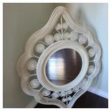 Modern Ivory Metal Wall Mount Mirror