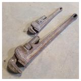Two Pipe Wrenches Two Pipe Wrenches