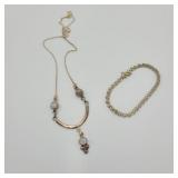 Sterling Necklace & 10K Gold Bracelet Sterling Necklace & 10K Gold Bracelet