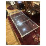 Rectangular glass top coffee table