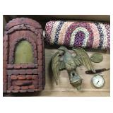 Misc, Cast Brass Eagle, Braided Mat, etc