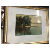 Lot Frames-Prints-Horseshoe Mirror