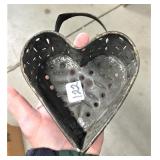 Early Pierced Tin Heart Cheese Strainer