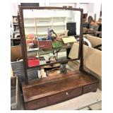 19thC Mahogany Shaving Mirror