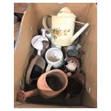 Lot Watering Cans, Tin-Pottery-etc