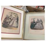 Lot Prints/Frames, Fashion, Birds, Etc