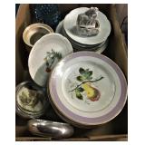 8 19thC Fruit Plates, Floral Plates, Misc