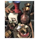 Lot Asian Vases, Pie Bird, Cups/Saucers