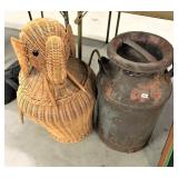 Milk Can, Wicker Elephant Hamper?