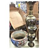 Tall Brass Vase, Vase, Jardinaire