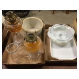 Antique Kerosene Lamps, Pyrex