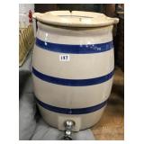 Blue Band Stoneware Water Cooler