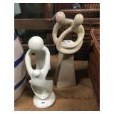 2 Mid Century Alabaster Figures