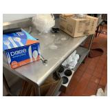 STAINLESS STEEL WORK TABLE WITH BACKSPLASH