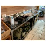 NARROW SS TABLE WITH BACKSPLASH AND UNDERSHELF