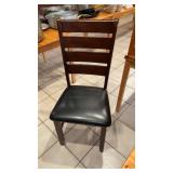 HIGH BACK WOOD CHAIRS, BLACK VINYL PAD (INCL 7