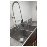 2 BAY SINK, WITH SPRAY AND L/R DRAIN TABLE