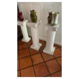 PEDESTALS WITH VASES