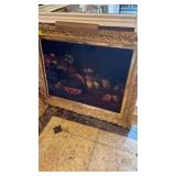 LARGE STILL LIFE PAINTINGS WITH LAMPS AND GOLD