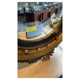 ROUND MIRROR W EAGLE AND CANDLES