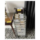 ROLLING CART FILLED WITH SIGNS FOR BUFFET