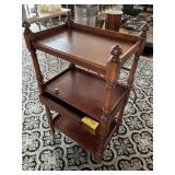 WOOD STAND W DRAWER & END TABLE