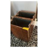 GARBAGE BINS, WOOD OUTSIDE, METAL INSIDE