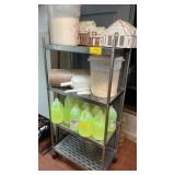 RACK SHELVING ON WHEELS (NO CONTENTS)