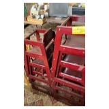 7 RED HIGH CHAIRS, 1 BLONDE, 1 BOOSTER