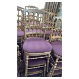 RED CUSHION CHAIRS, GOLD BACK